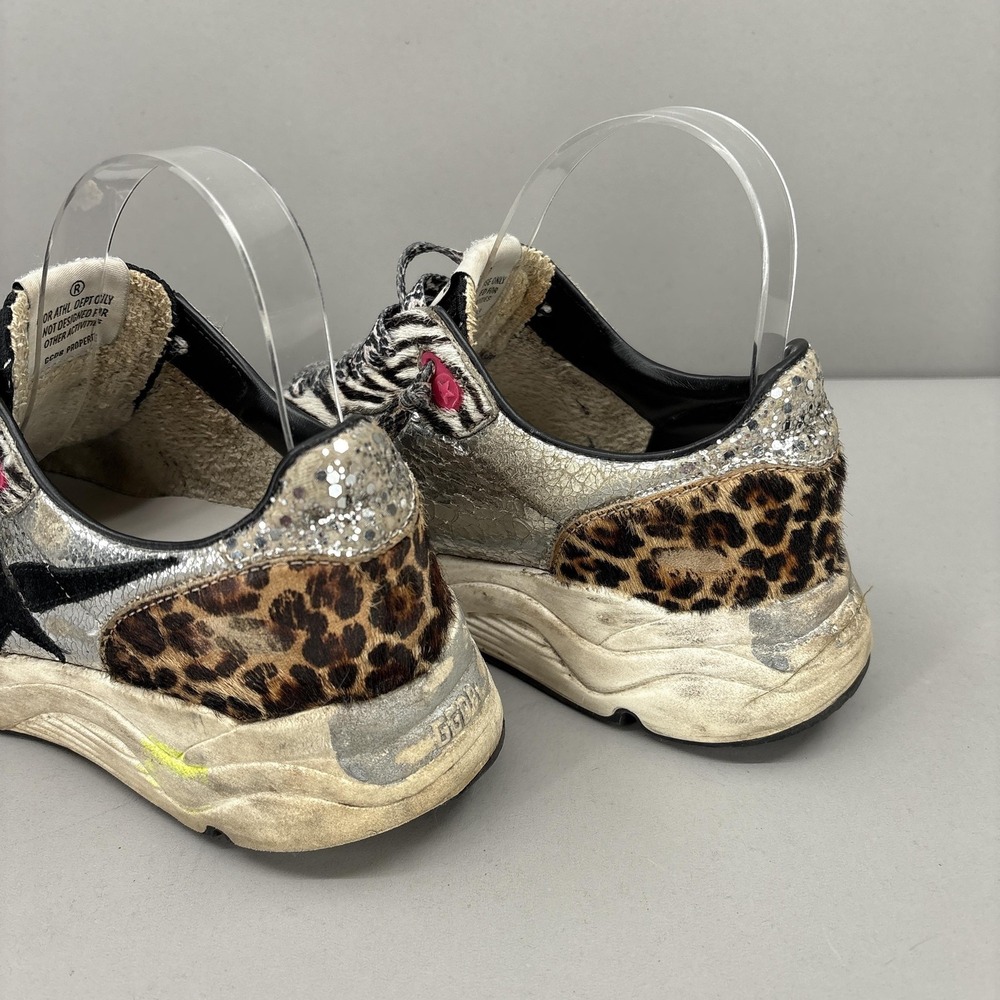 Golden Goose Mixed Animal Print Sneakers with Black Star and Silver Accents - Picture 10 of 16